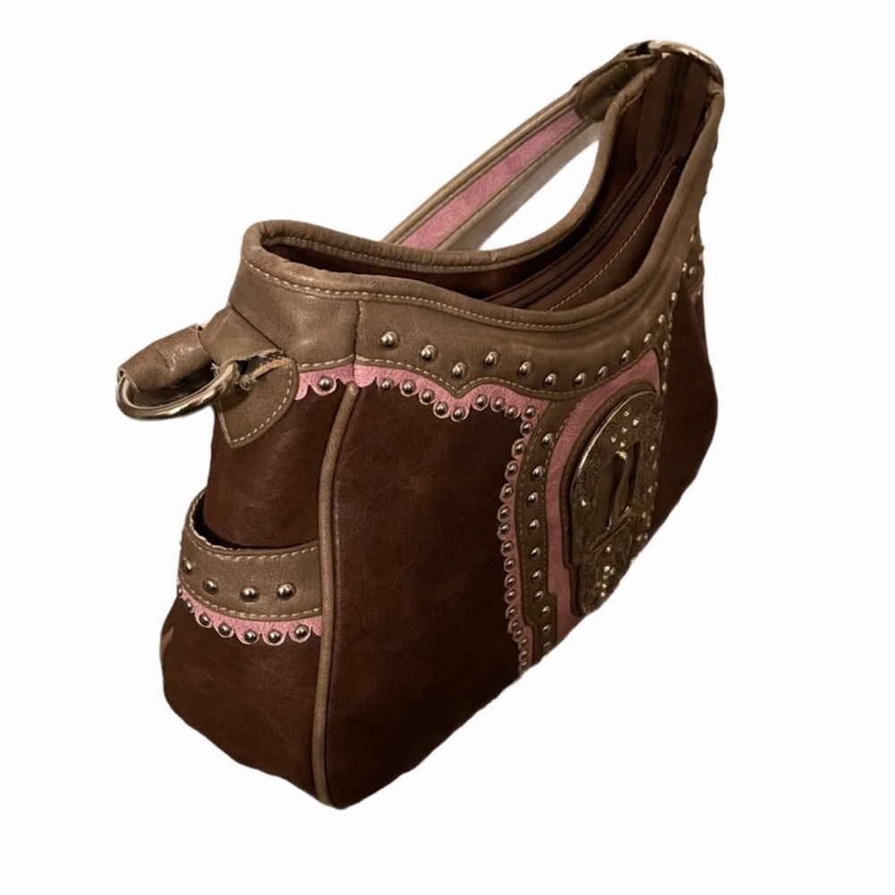Vintage Montana West Brown Pink Tan Concealed Weapon Bag New Without Tags - Picture 8 of 17